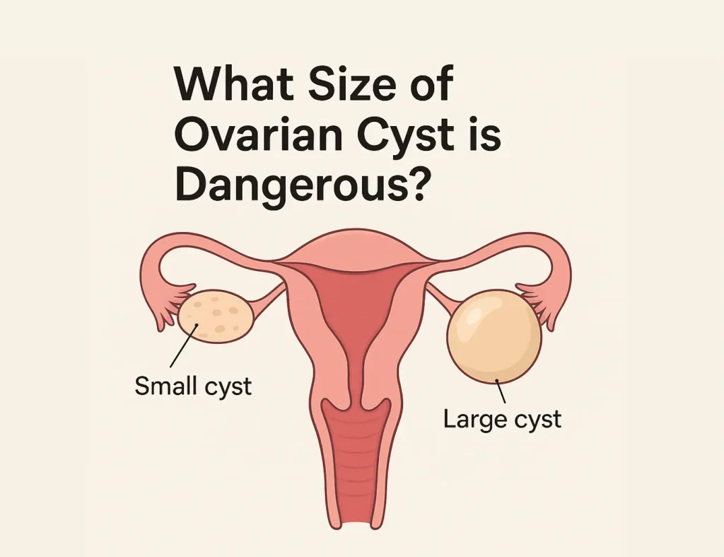 What size of ovarian cyst is dangerous