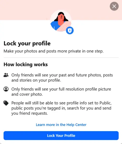 How to lock Facebook profile in Australia